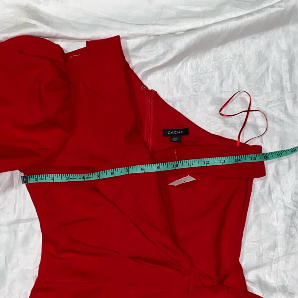 RARE Nwt Cache Red off the Shoulder formal Dress - Picture 6 of 14